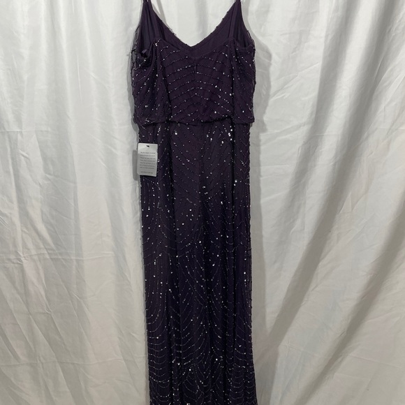 NEW Adrianna Papell Embellished Blouson Gown in Amethyst/Gunmetal [SZ 10‎ ] - Picture 11 of 14